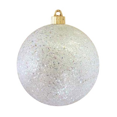 Christmas by Krebs 2ct Pure White Confetti Shatterproof Glitter Christmas Ball Ornaments 6" (150mm)