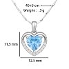 925 Silver Necklace, Eternal Heart Necklace, Heart Shaped Pendant with Rose, Minimalist Style for Women and Friends, Clavicle Necklace - 2 of 4