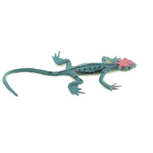 Collectible Wildlife Gifts | Lizard,  Blue with Red Head, Rubber Reptile Toy, Realistic Figure, Model,   Educational, Gift,    3"     F6065 B380 - 1 of 4
