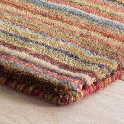 Handmade Multicolor Wool and Jute Stripe Runner Rug