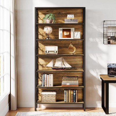 Hommoo Industrial 7-Tier Tall Bookshelf with Metal Frame