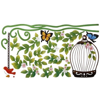 Slickblue Spring Comes Wall Decals – Floral Vinyl Stickers for Home Decor, 12.6x23.6 Inches, Easy Peel & Stick
