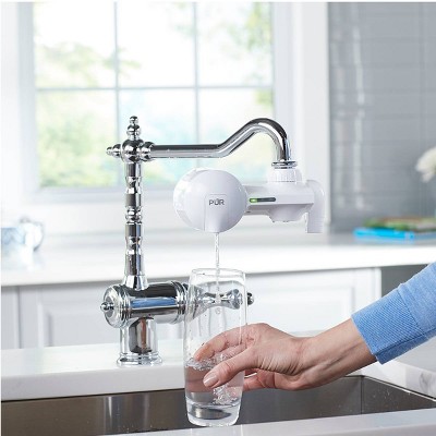 PUR Horizontal White Faucet Mount Water Filtration System