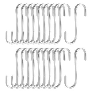 Unique Bargains Stainless Steel Kitchen Room Office Multiple Uses S Shape Hooks 20 Pcs - 1 of 3
