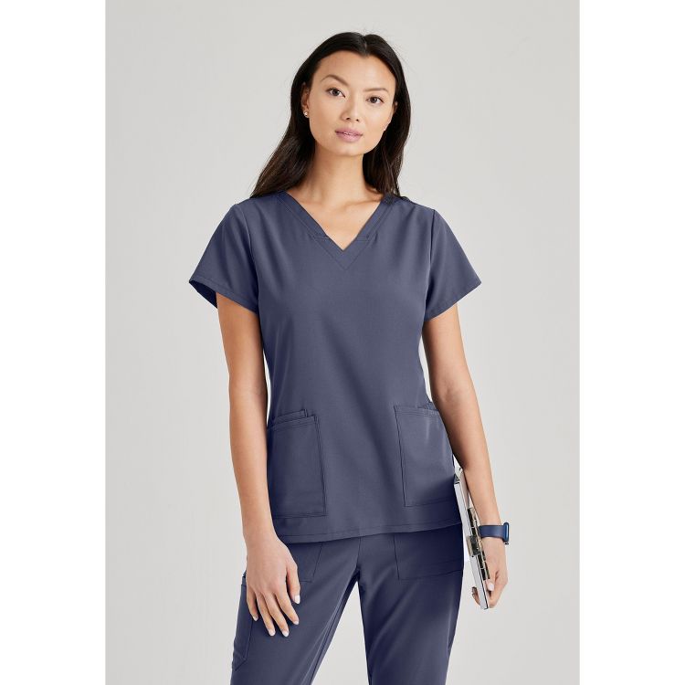Barco Unify Women's Purpose 4-Pocket V-Neck Scrub Top Large Steel. : Target