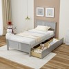 Infans Twin Wooden Platform Bed Frame with Two Storage Drawers Slats Support Gray - 4 of 4