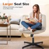 Sevobal Task And Office Chairs Cross-Legged Chair, No Wheels Armless Swivel Home Office Chair, Sponge Back Cushion, Beige, 25.5"*25.9"*35" - 4 of 4