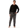 #FollowMe Mens Thermal Henley Pajama Set with Polar Fleece Pants  Warm, Comfy Sleepwear - 4 of 4