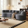 Resenkos 106.3" Curved Sectional Sofa, 4-Seater Cloud Couch with 6 Pillows and Memory Foam Comfort, Light Khaki - 2 of 4