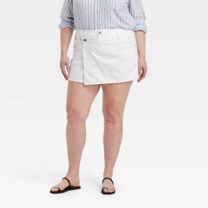 Women's Denim Skort - Universal Thread™ White Wash - 1 of 3