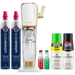 SodaStream Art Gold Soda Maker with Additional Cylinder and Flavors Bundle - 1 of 4