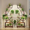 68" Tall Indoor Plant Stand with Grow Lights, 9-Tier Metal Shelf, Wheels, 18-Pot Curved Rack, Large Display for Living Room, Patio, Balcony - 2 of 4