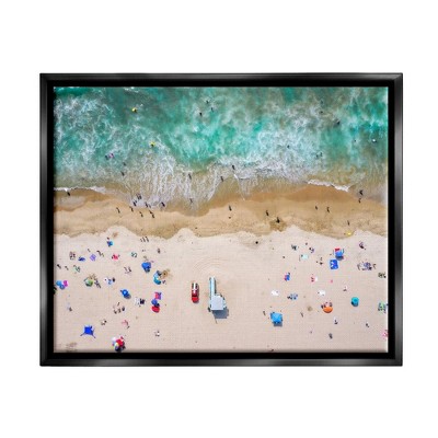 Stupell Industries Busy Summer Beach Umbrellas Framed Canvas : Target