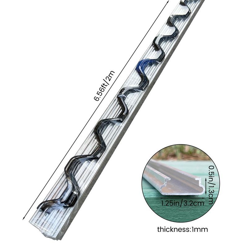 6.6 FT Greenhouse Lock Channel and Spring Wire,1MM Thick Aluminum Alloy Lock Channel and PVC Coated Spring Wires for Greenhouse and Shade Cloth, 2 of 7