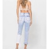 Women's Color Block Rolled Cuff friend Jeans - FLYING MONKEY - 4 of 4