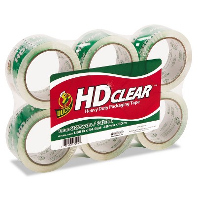 Duck Heavy-Duty Carton Packaging Tape 1.88" x 55yds Clear 6 Rolls CS556PK