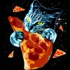 Girl's Design By Humans Pizza Cat in Space By BABYSHARK185 T-Shirt - 2 of 3