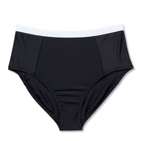 Shade & Shore Women's Post Mastectomy High-Waist Medium Coverage Bikini Bottom - Shade & Shore™ Black S