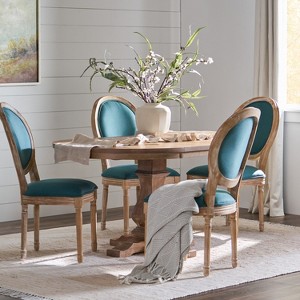 Christopher Knight Home Naclerio French Country Fabric Upholstered Wood 5 Piece Dining Set - 1 of 4