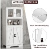 Tall Bathroom Cabinet, Freestanding Storage Cabinet with Glass Doors and Adjustable Shelves, Modern Cupboard for Kitchen, Pantry, Living Room - 3 of 4