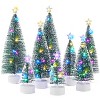 Joyfy Mini Christmas Tree Set with Lights, Star Topper, 8 Pack Tabletop Christmas Tree with Lights for Desk or Table - Easy Setup Holiday Decor - 3 of 4