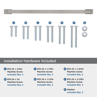 12-Inch Brushed Nickel Industrial Appliance Pull with Mounting Hardware