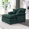 TiramisuBest 56.3" Corduroy Single Sofa with Ottoman & 2 Toss Pillows,Deep-Seat Comfy Couch for Living Room,Green - 2 of 4