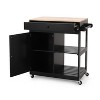 GDFStudio Lanier Contemporary Wood Kitchen Cart with Wheels, Black/Natural - 4 of 4