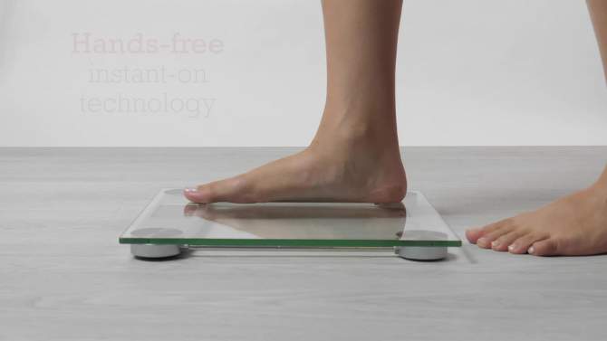 Digital Glass Bathroom Scale Clear - Escali, 2 of 10, play video