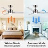 Wanze of Ocean 48 in. Modern Brush Nickel 6-Speed White Blades Downrod Mount Standard Ceiling Fan with 3-Color Dimmable LED Light - 4 of 4