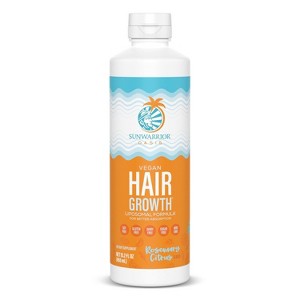 Oasis Liquid Hair Growth Supplement, Natural Liquid Hair Growth Serum for Thicker, Shinier & Stronger Hair, Rosemary Citrus, Sunwarrior, 90 svg 450mL - 1 of 4