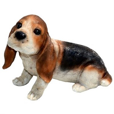 Michael Carr Designs Puppy Love Collection Polyresin Ears Realistic Details Basset Hound Outdoor Decoy Figurine Statue for Lawn & Garden Protection