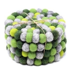 Slickblue Handmade Seasonal Felt Coasters – Set of 4, 4" Diameter, for Stylish Table Protection in 15 Colors Options - 1 of 2