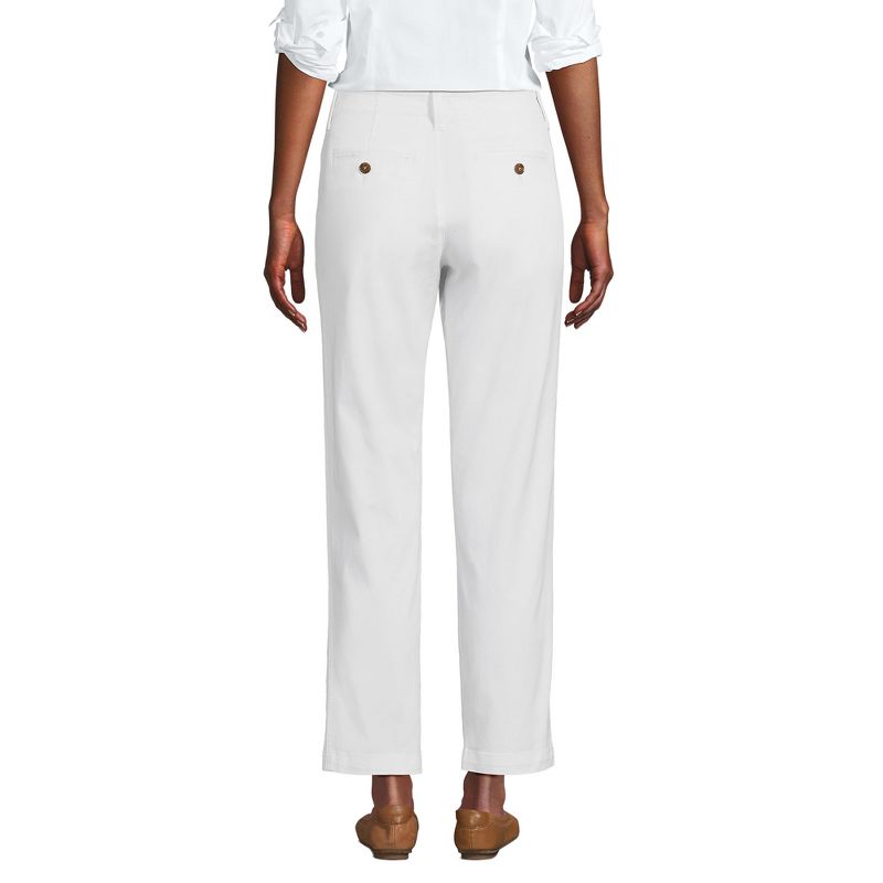 Lands' End Women's Mid Rise Classic Straight Leg Chino Ankle Pants, 2 of 5