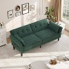 89" Chenille Futon Sofa Bed, Modern Convertible Sleeper Couch with Adjustable Backrest & Armrest, Comfy Futon Couch Bed with 2 Pillows - 3 of 4