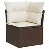 vidaXL 6 Piece Patio Sofa Set with Cushions Brown and Cream Poly Rattan - 4 of 4