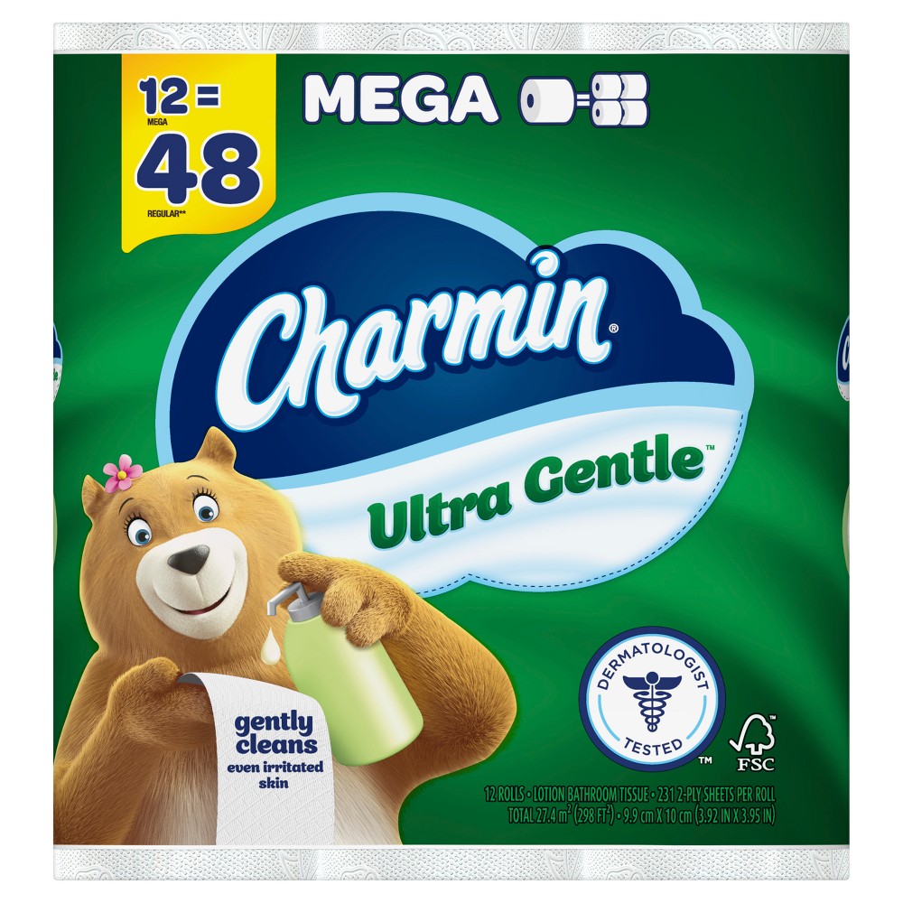 Charmin Ultra Gentle Toilet Paper - 12 Mega Rolls