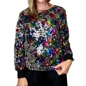 Women's In the Spot Light Sequin Top - Jess Lea - 1 of 3
