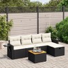 vidaXL Patio Sofa Set with Cushions Outdoor Furniture 6 Piece Poly Rattan - Black and Cream without storage - 2 of 4