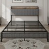 CAVINAS Queen Size Bed Frame with Charging Station for Bedroom,Metal Platform Bed with Upholstered Headboard - 4 of 4