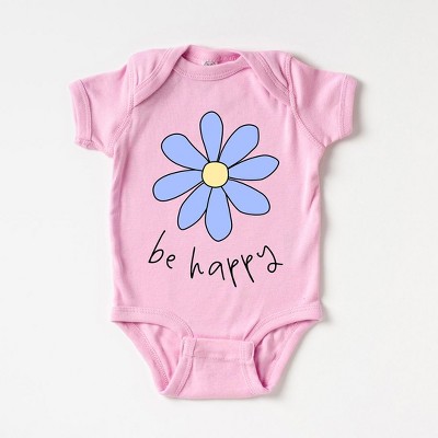 The Juniper Shop Be Happy Flower Baby Bodysuit