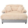 JUJABU 65.25" Modern Chaise Lounge Sofa, Cozy Plush Couch with Two Throw Pillows for Living Room - 4 of 4