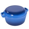 Dexmalle 2-in-1 Blue Cast Iron Dutch Oven Pot with Lid,Safe up to 500° F - 3 of 4