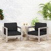 Christopher Knight Home Aviara Outdoor Modern Aluminum Club Chair with Cushions (Set of 2) - 2 of 4
