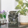 13" Resin Waterfall Tabletop Fountain with LED Lights Gray - Alpine Corporation - image 2 of 4