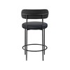Meridian Furniture,Beacon Black Vegan Leather Seat Stool, Set of 2 - 4 of 4