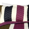 Slickblue 3 Piece Full/Queen, Soft Vermicelli Quilted Quilt and Shams, Quilt Set, Vertical Stripes, 9 Options - 2 of 4