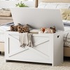30" Storage Chest, Wooden Storage Bench with Safety Hinge, Easy Assembly, Large Toy Chest - 2 of 4
