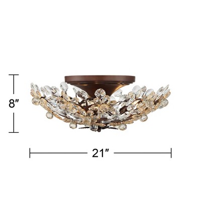 Vienna Crystal Blooms Vintage Brown Ceiling Light