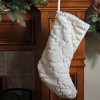 Northlight 18" White and Gold Christmas Stocking with Sequined Trees - 2 of 4